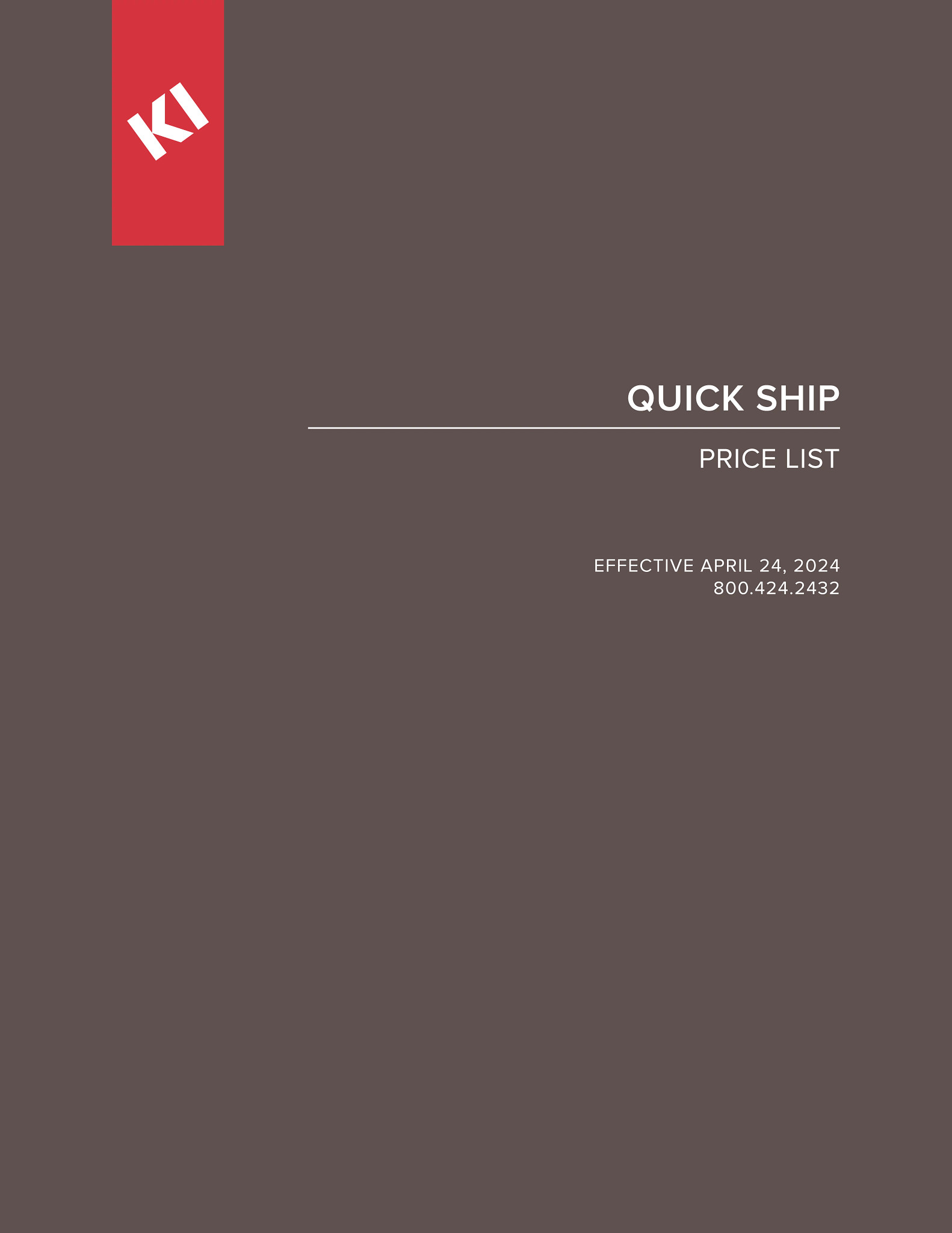 Quick Ship Price List
